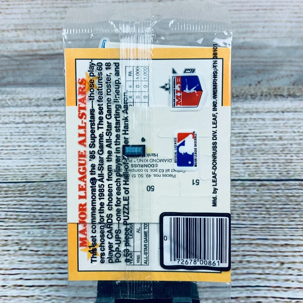 Donruss Baseball Cards 1985 Major League All-Stars Pop-Up Puzzle Aaron Sealed‎